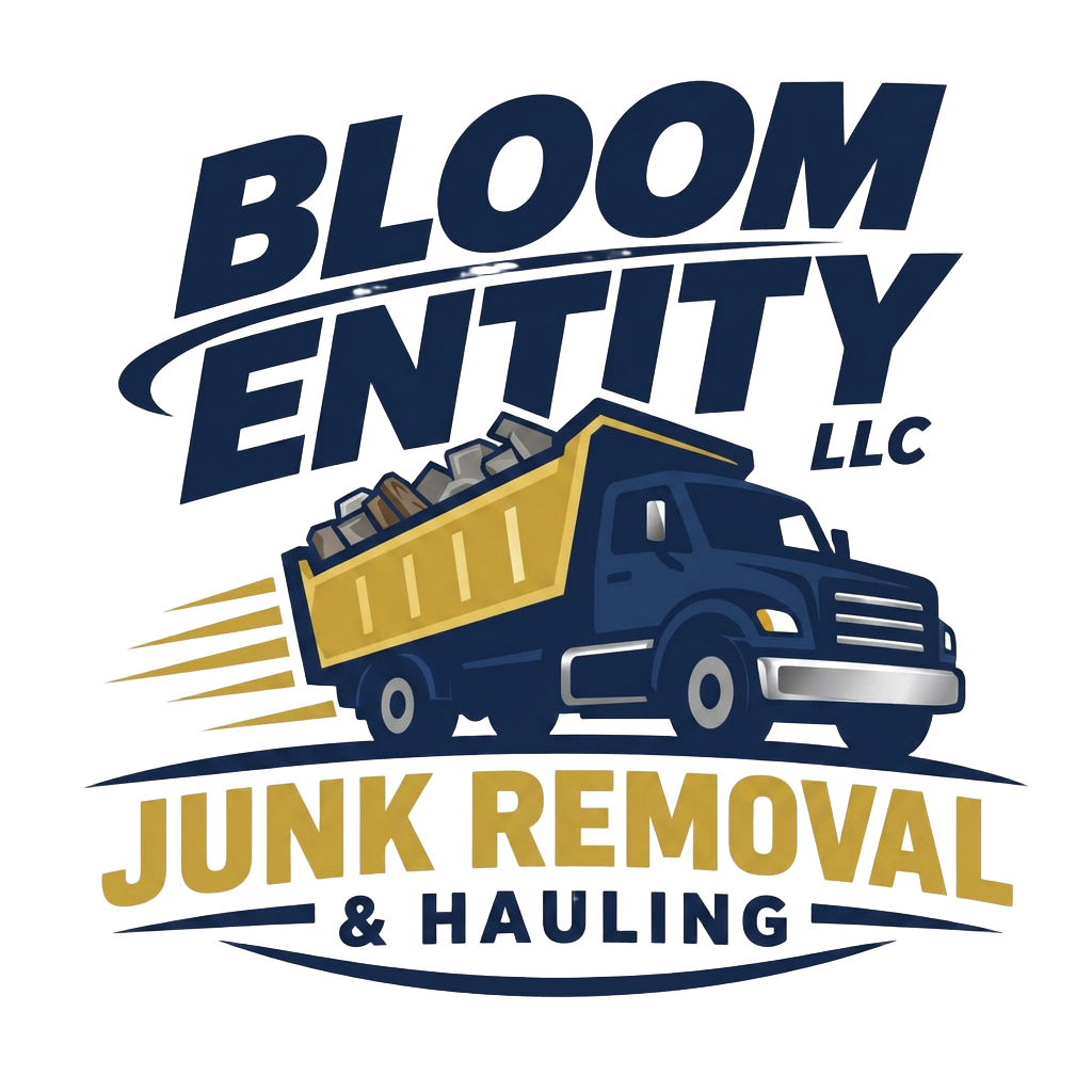 B.L.O.O.M. Entity LLC navy and gold dump truck brand mark