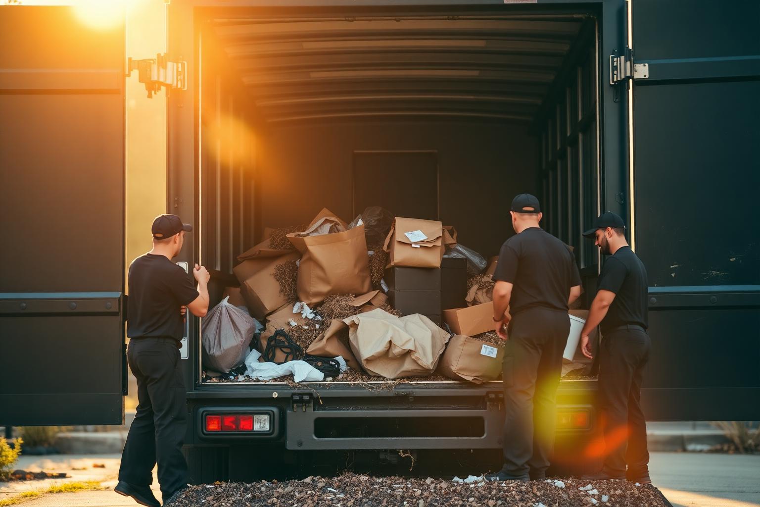 B.L.O.O.M. Entity junk removal crew loading a truck